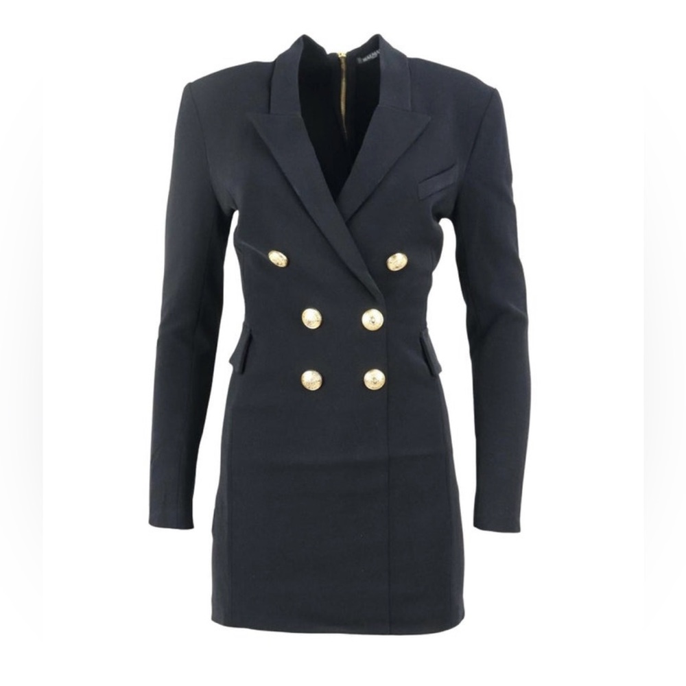 Balmain Blazer dress with gold buttons very stretchy! Marked size 44